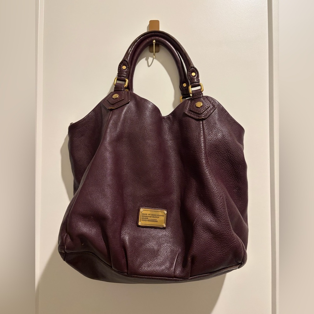 Elegant Purple Leather Tote Bag-Marc Jacobs